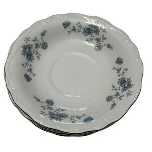 Johann Haviland Blue Garland Saucers Set of 4 6" Traditions Floral Thailand